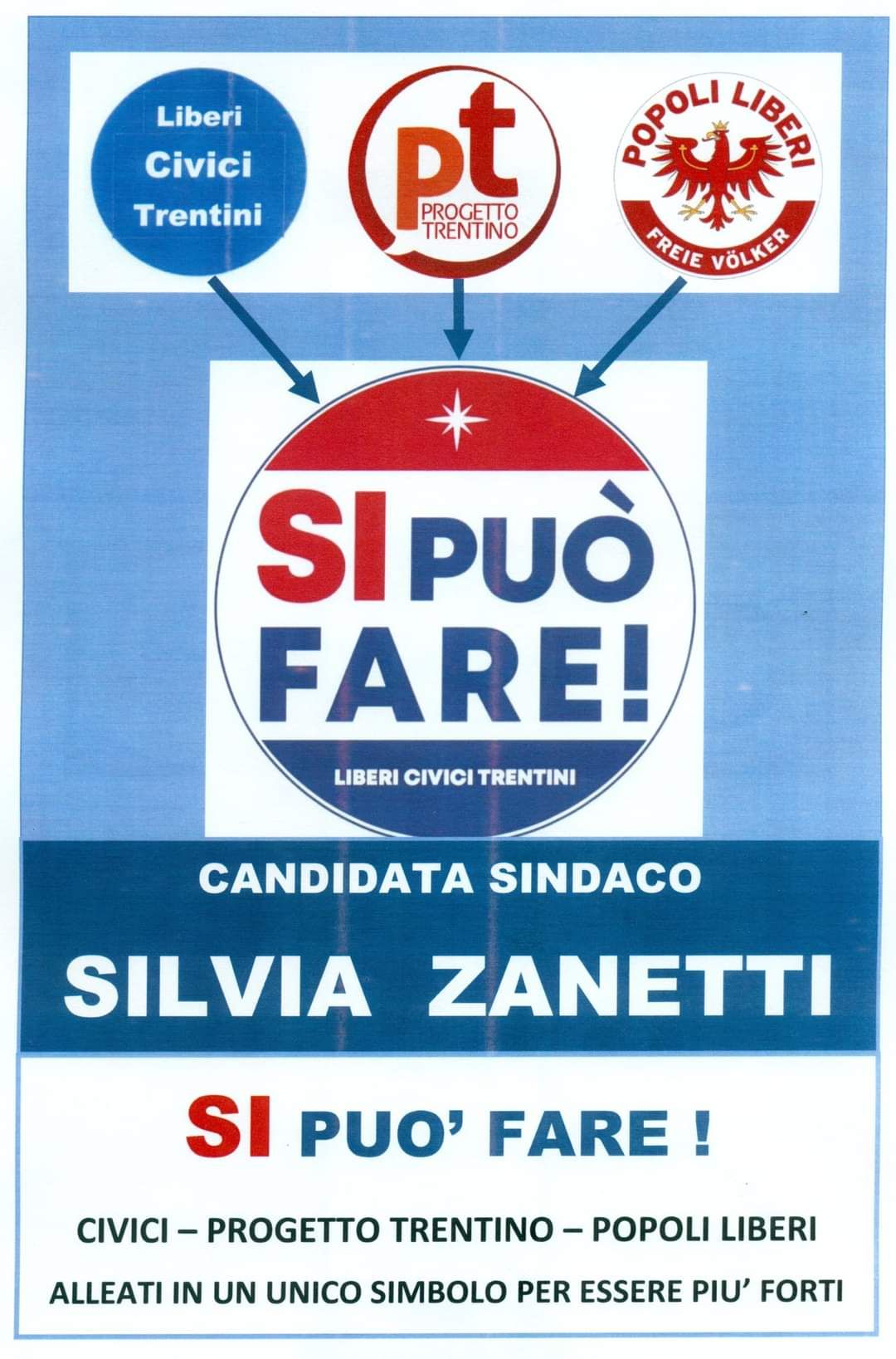 Popoli Liberi alleato con Progetto Trentino e Liberi Civici Trentini alle elezioni comunali Trento 2020
